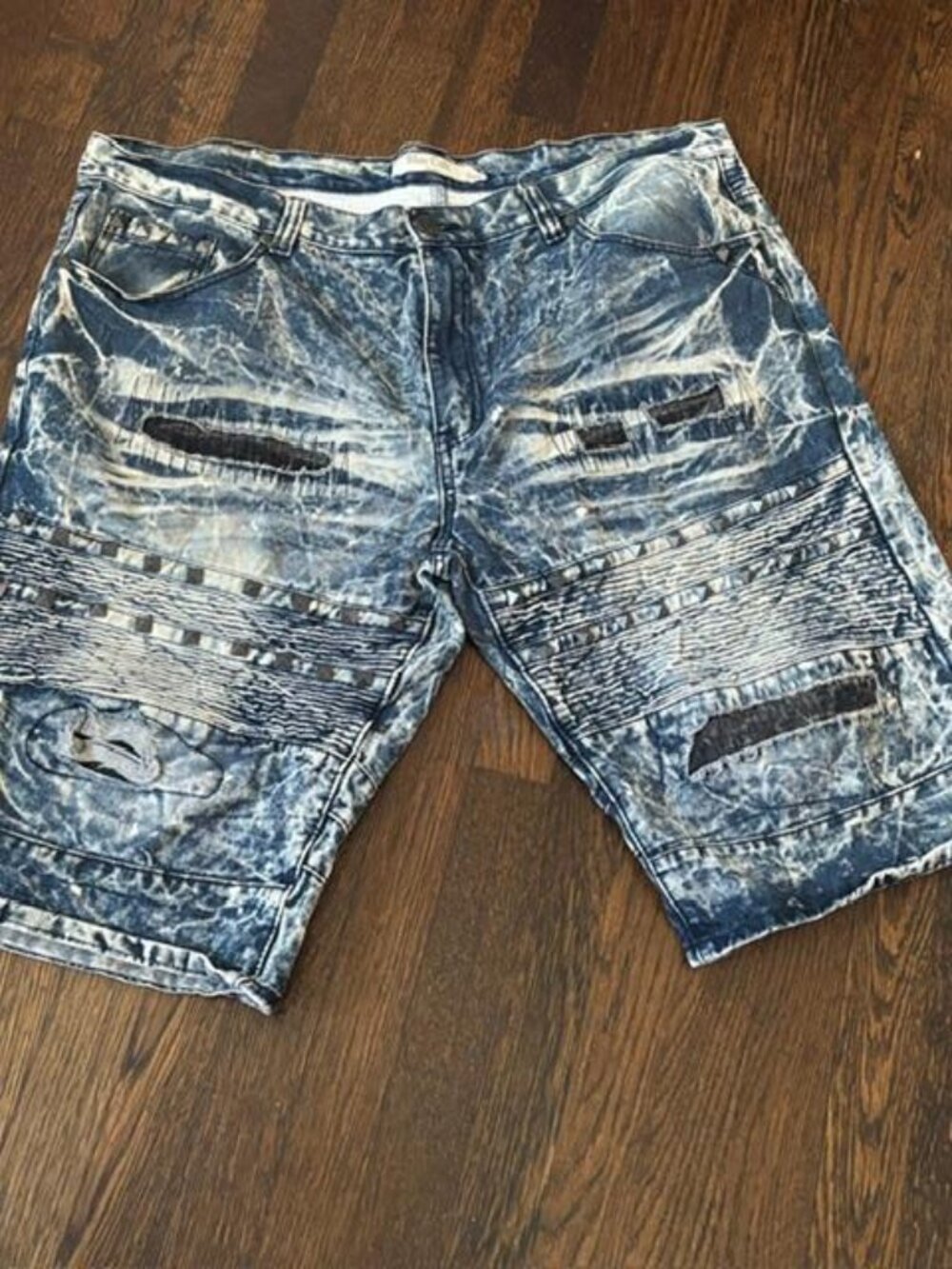 Blue Cult Acid Washed Studded Jorts Shorts Size 44